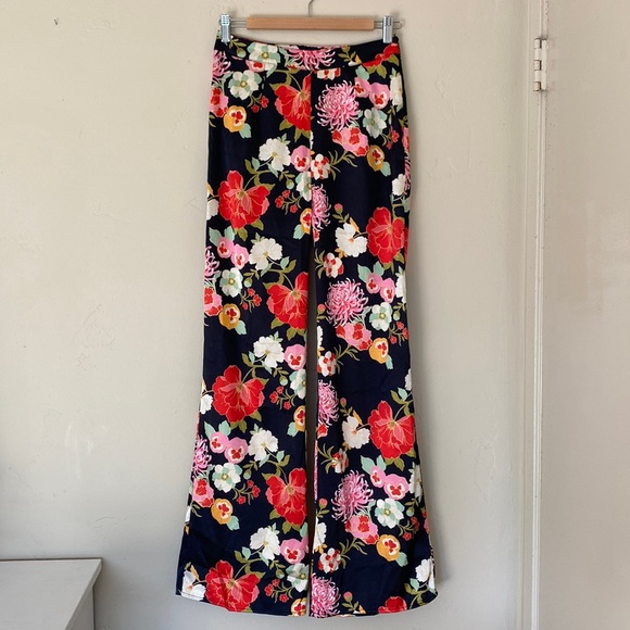 Floral high-waisted pants - Picture 1 of 2